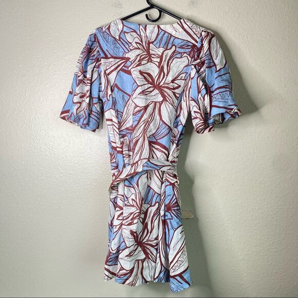 NICHOLAS Linda Linen Dress in Mocha Etched Floral Size US 4 - Picture 6 of 13